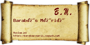 Barabás Márió névjegykártya